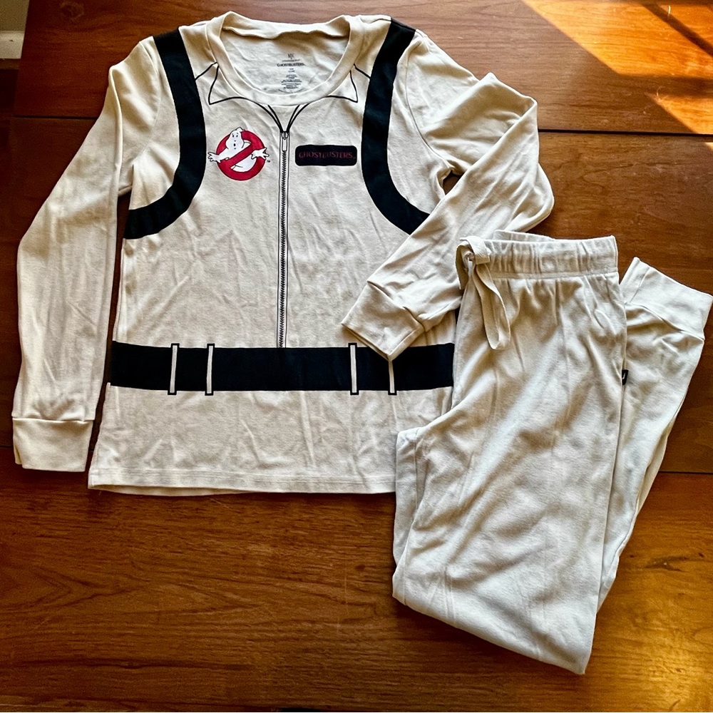 Tan and Black Pajama Set with Ghostbusters Theme